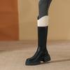 Сапоги женские зимние новые на толстой подошве, цветные, детские сапоги-рыцари, детские универсальные, но до колена, кожаные сапоги женские