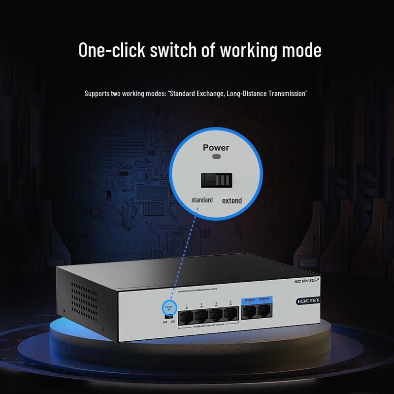 H3C S6E-P 6-Port 100Mbps PoE Desktop Switch