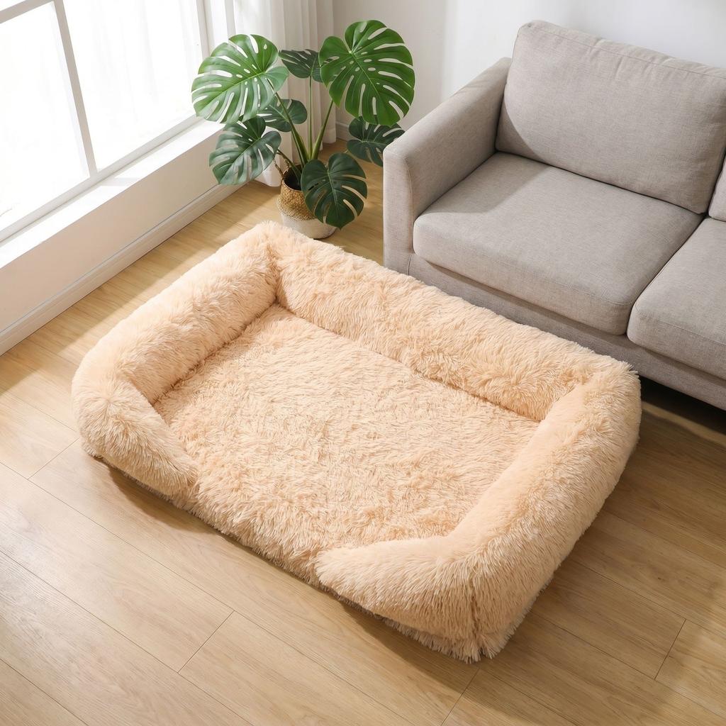 Winter Plush Memory Foam Pet Bed with Removable Cover