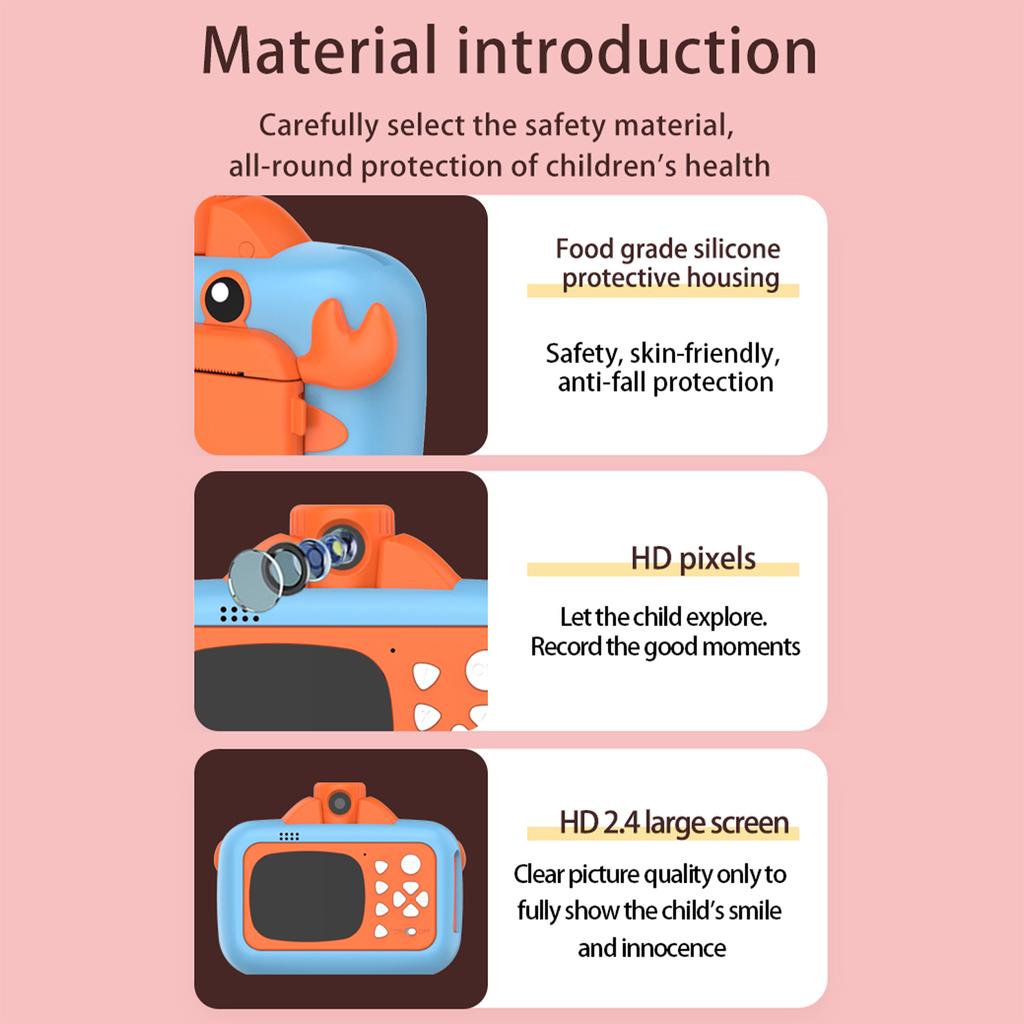 Милая детская камера мгновенной печати 1080P Детская цифровая камера Детская камера мгновенной печати с поворотом на 180 градусов