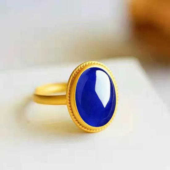 Кольцо из натурального камня в этническом стиле, регулируемые кольца для пальцев, овальные украшения из драгоценных камней для женщин, подарок на годовщину, день рождения, свадьбу