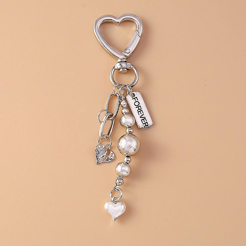 Alloy Love Heart Key Chain Shell Starfish Key Ring Pendants For Women Girls Handbag Decor Diy Handmade Jewelry Gifts