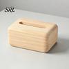 Bedroom Tissue Container Solid Wood Box, Rectangular Wooden Dispenser, Flip Top Sturdy Cover Lid Napkin Case for Living Room And Hotel Natural