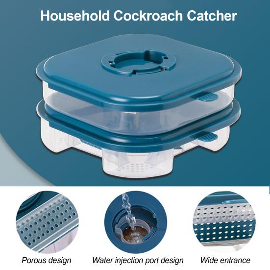 Ловушка для тараканов, прозрачная крышка, широкий вход, пористая конструкция, универсальная приманка на 360 градусов, ящик для ловли тараканов, кухонные принадлежности