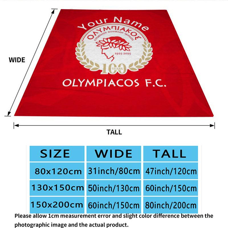 Custom Olympiacos F.C Blanket, High quality Comfortable for All Seasons, Home Decor, Warmth and Comfort