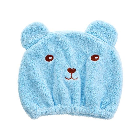1 шт., шапочка для душа с милым медведем из микрофибры, тюрбан для волос, быстросохнущая шапка для волос, обернутая полотенцем, шапочка для душа, шапочка для ванной, шапочка для ванной