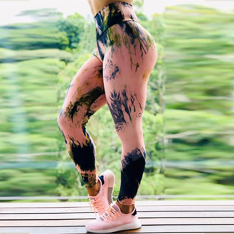 Женские эластичные леггинсы для йоги с цветным принтом, фитнеса, бега, спортзала, спорта и активного отдыха