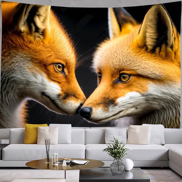 Гобелен с животными, настенный гобелен для спальни, лев, тигр, жираф, лиса, гобелены, декор для гостиной, эстетический декор, искусство хиппи