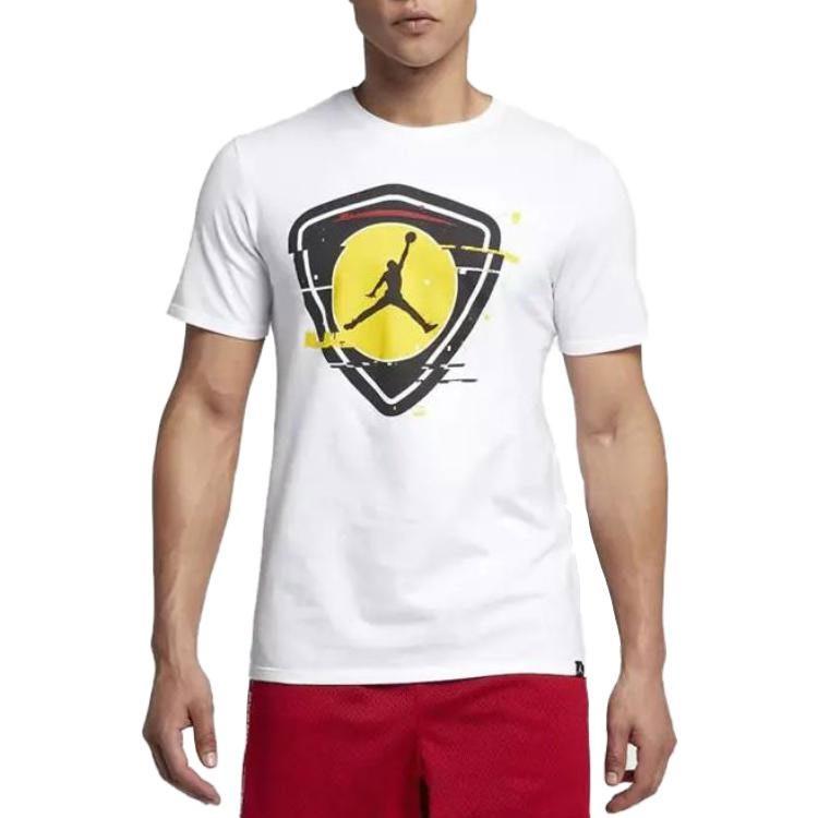 Jordan T Shirts Men's White Crew Neck Moderate Straight Fit AO2626-100