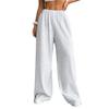 Women Long Pants Hip Hop Style Elastic High Waist Wide Leg Pants Solid Color Loose Fit Casual Trousers Daily Wear