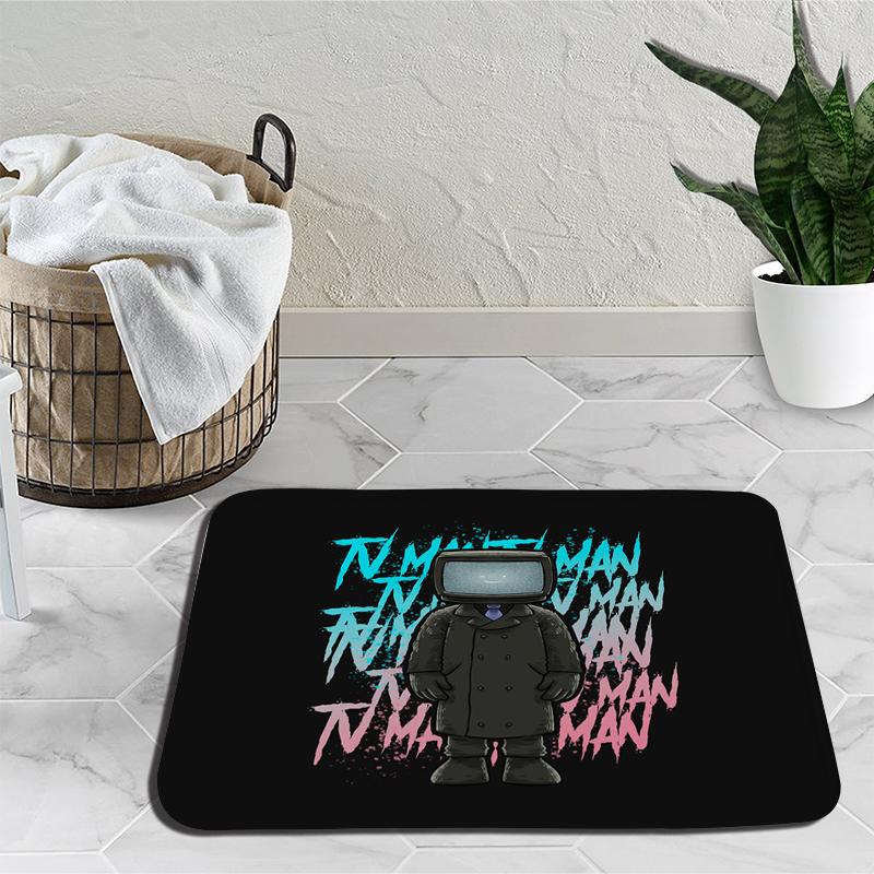 Skibidi Toilet Door Mat Speakerman Camera Man Soft Tufted Bedroom Bedside Carpet Home Decoration Area Rug Cartoon Kitchen Bath Mat