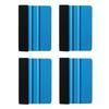 KILIGEN Blue Squeegee with Felt for Car Wrapping Dedicated Squeegee with Felt / Spatula / Construction Tool (4 Pieces)