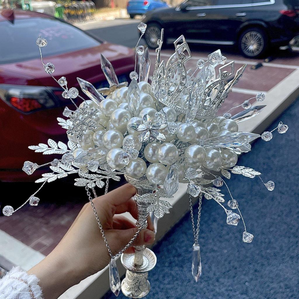 Золотой Свадебный Букет DIY Набор - Дизайн Жезла с Жемчугом