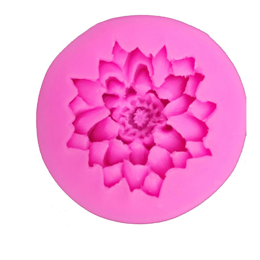 3D Beautiful Lotus Chrysanthemum Flowers Wedding Cake Decorating Tools DIY Baking Silicone Mold