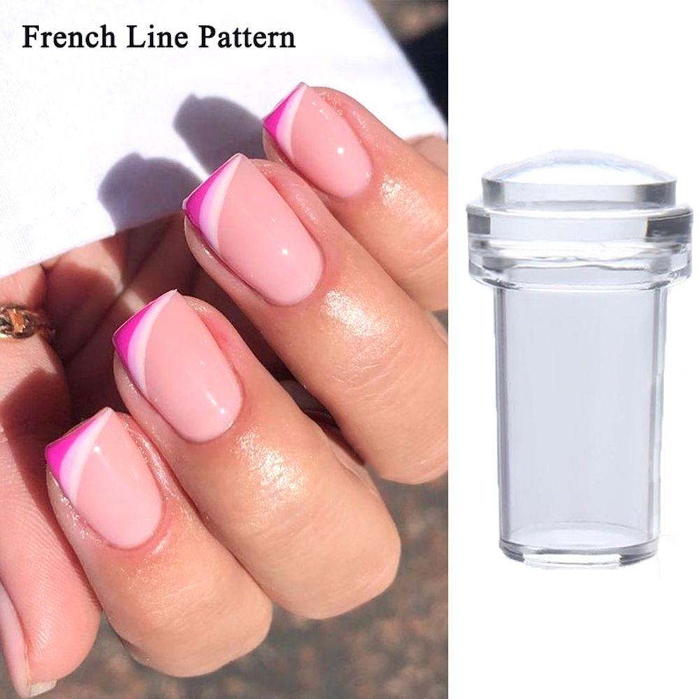 Stamping Mold Nail Design for French Tips Transparent Silicone Nail Stamper Scraper Set Jelly