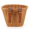 Braided Bicycle Basket with Leather Straps Removable Imitation Rattan Bicycle Basket Waterproofing Bicycle Storage Pannier Bell