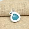 Синий халцедон драгоценный камень стерлингового серебра 925 пробы ручной работы кулон ювелирные изделия красивый подарок для нее