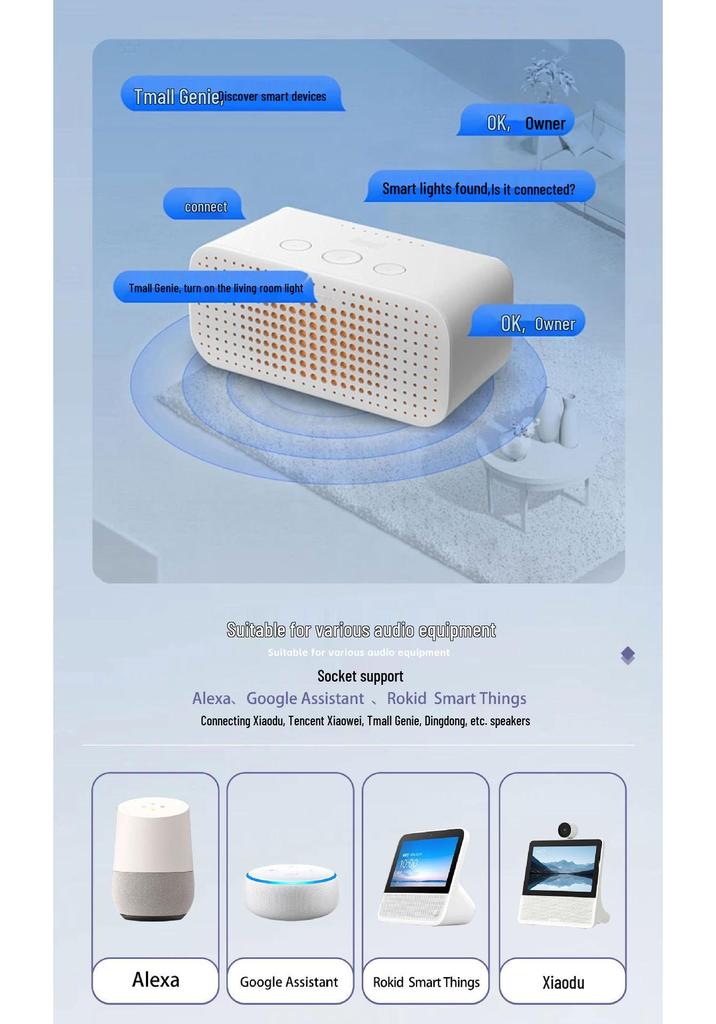 Умная розетка-выключатель Smart Graffiti с Wi-Fi/Zigbee, голосовым управлением, подсветкой, однополюсная/двухполюсная, с пятидырочным таймером.