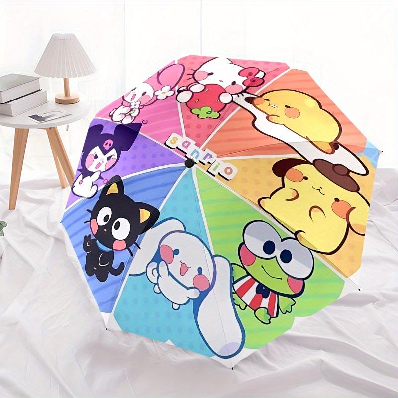 Sanrio Characters Automatic Opening and Closing Parasol Compact Travel Umbrella with 8 Ribs for Women and Men Ideal Birthday/Christmas Gift,
