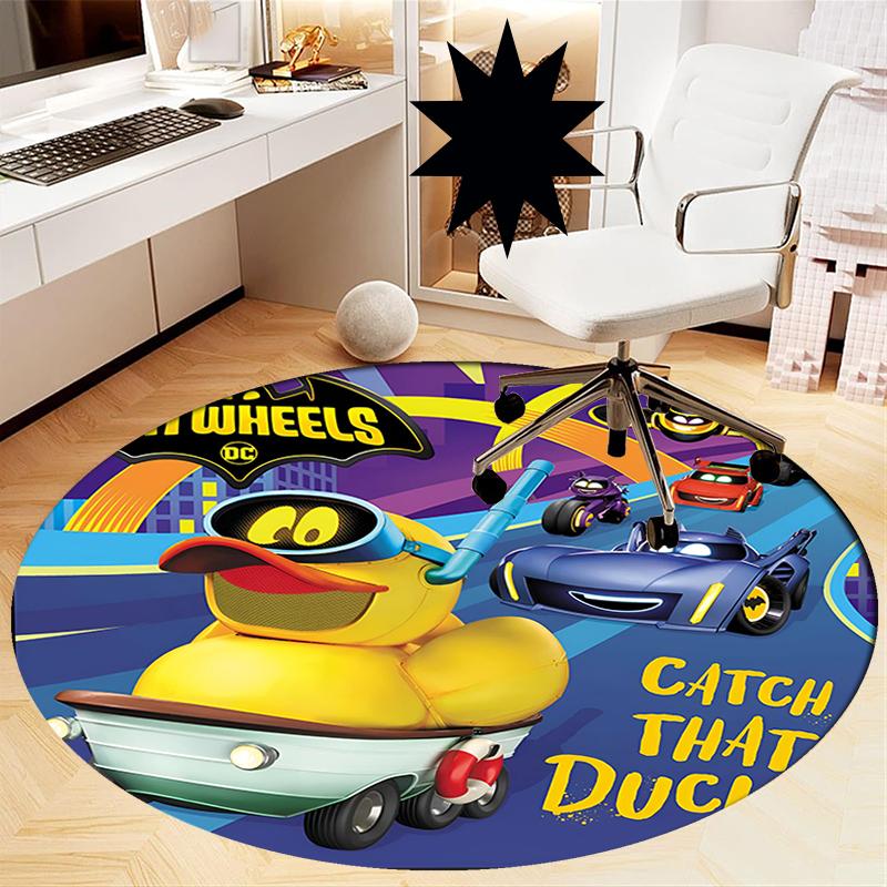 Batwheels Printed Round Rug Carpet Chair Rug Area Rug Entryway Doormats,for Office Chair Living Room Bedroom Kitchen Room.