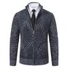 Men's Sweater Autumn and Winter Velvet Large Size Men's Casual Stand-up Neck Cardigan Long-sleeved Knitted Sweater Jacket