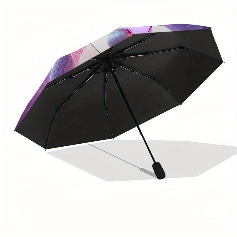 Disney Tinker Bell Moon Automatic Open/Close Umbrella - Cute Umbrella with Cute Design, Portable 3-Fold Compact Umbrella for Men & Women, Va