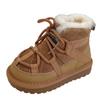 Warm Plush Children Winter Boots Thickened Lace Cotton Shoes Fashion Soft Ankle Boots Anti-Slip Kids Boots