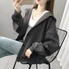 Hooded Sweatshirt Jacket Women Cotton Winter Casual Loose Versatile Hooded Cardigan Coat Tops