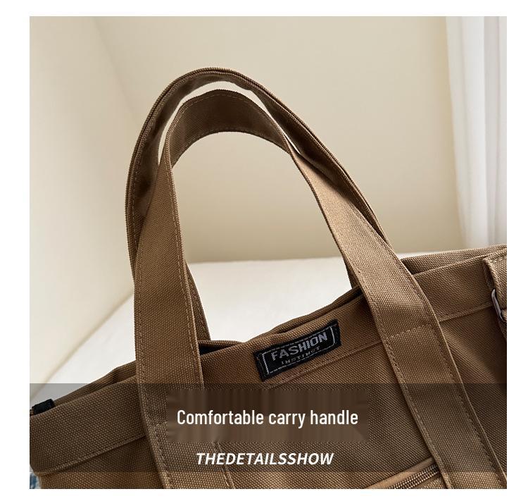 Retro Japanese Canvas Handbag for Women - College & Commuter Large Capacity Crossbody Bag for Autumn & Winter