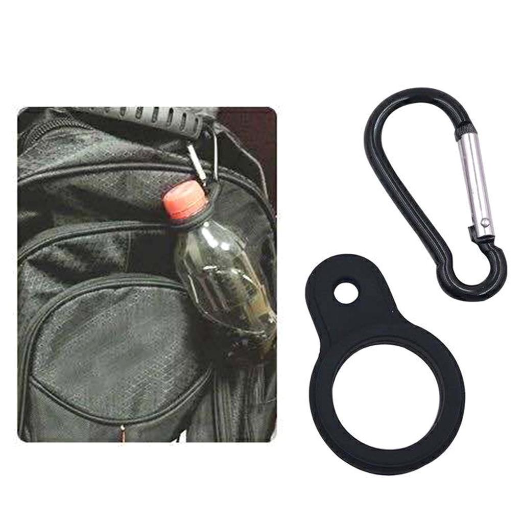 4 Pcs Silicone Water Bottle Buckle with Carabiner Belt Clip Secure Bottle Hanging Strap Sports Bottle Hanger Holder