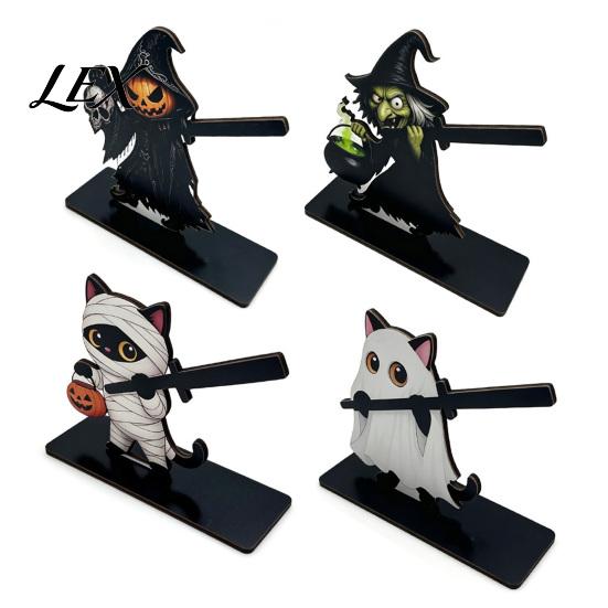 Spooky Home Dining Table Accessories Halloween Wooden Napkin Holder, Ghost Pumpkin Tabletop Decor for Kitchen Room, Stable Dispenser Paper Towel