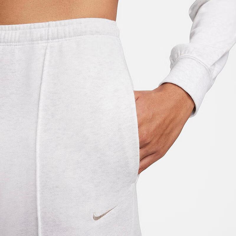 Nike Чистый цвет, удобные и простые, приятные для кожи, трикотажные спортивные брюки со средней посадкой, женские брюки белого цвета FN2435-051