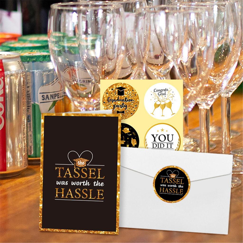 Набор из 6 поздравительных открыток на выпускной 2024 с конвертами и наклейками. Оптовый набор выпускных открыток