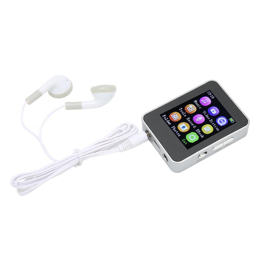 T7 MP4-плеер 1,8-дюймовый большой экран музыкальный плеер с FM-радио, функцией записи для ходьбы, бега, серебристый, 4 ГБ