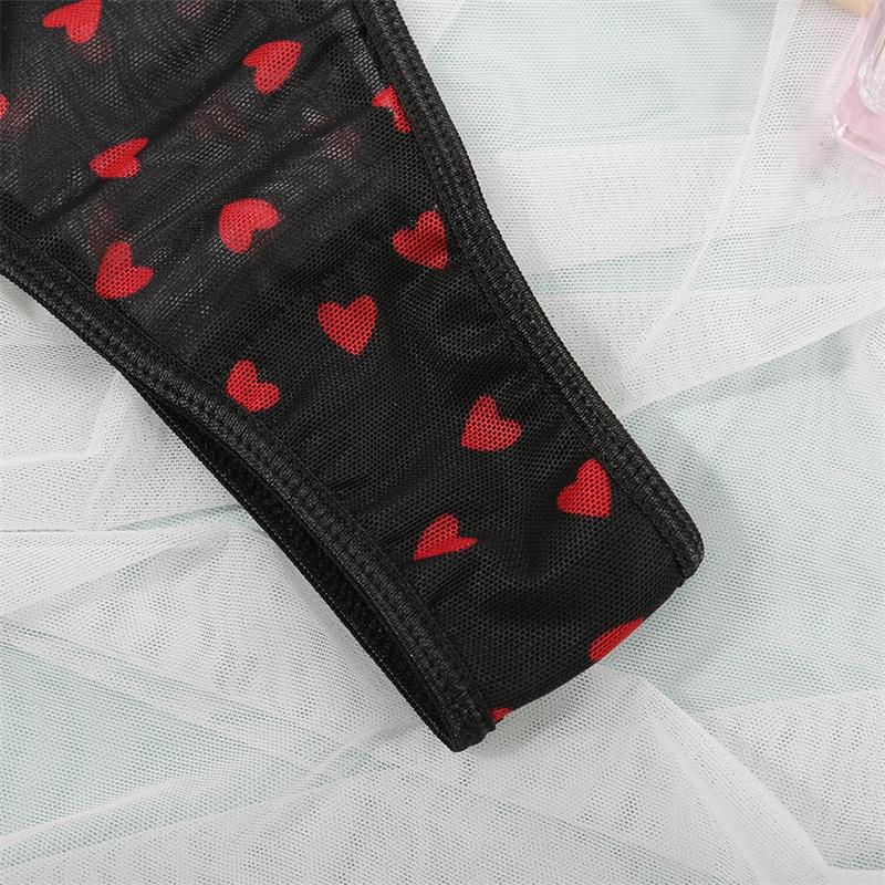 Женский комплект сексуального нижнего белья, кружевной бюстгальтер на косточках и трусики, сетчатое прозрачное эротическое белье