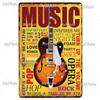 Music Gitar Vintage Metal Sign Tin Sign Rock Plaque Home Wall Decor Bar Sign Home Decor Country Poster Drop Shipping