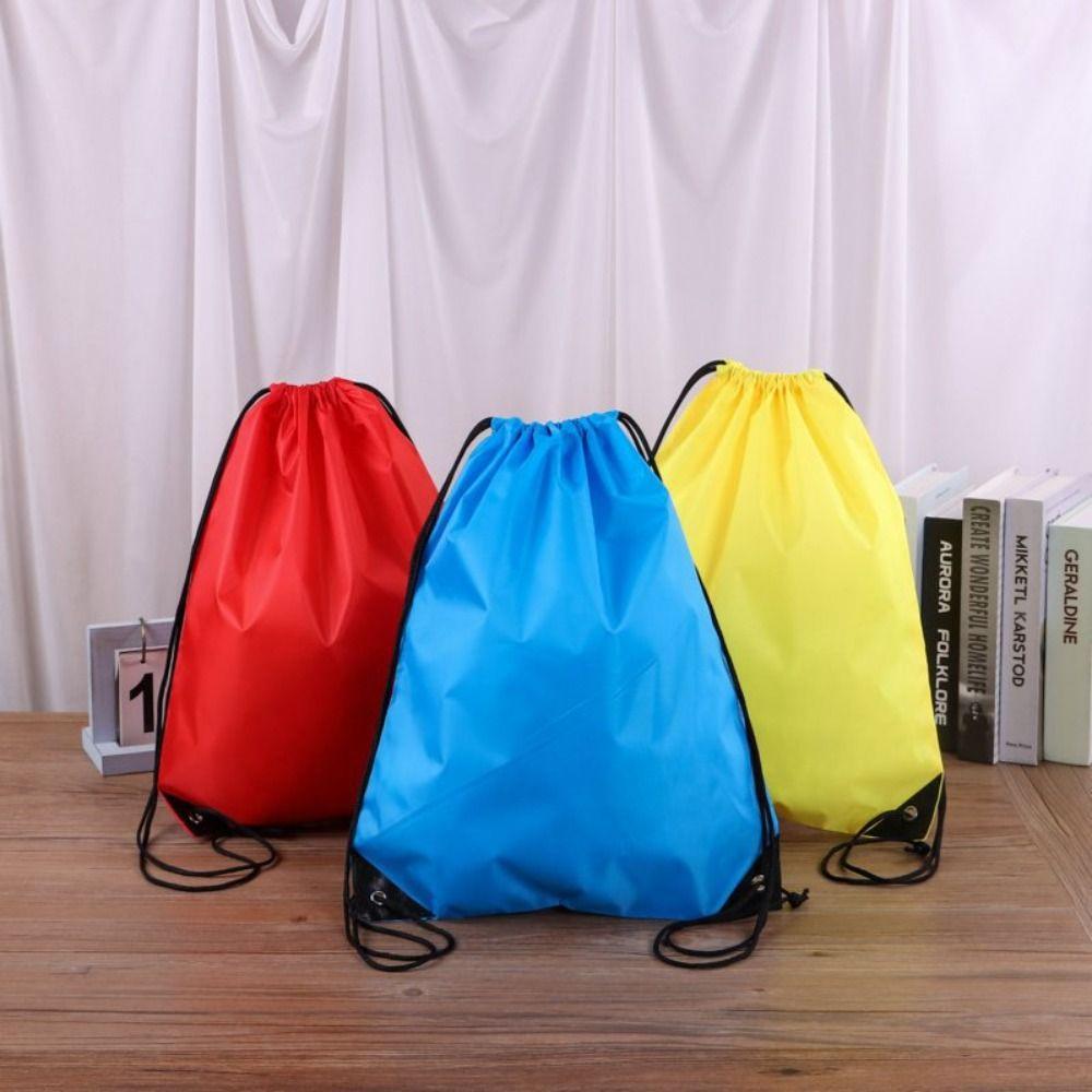 Solid Color Drawstring Backpack Shoulder Bag Gym Sports Backpack Casual Shopping Bag Outdoor