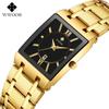 Men Watch Quartz Movement New Fashion Waterproof Auto Date Rectangle Case Simple Analog Wrist Watches