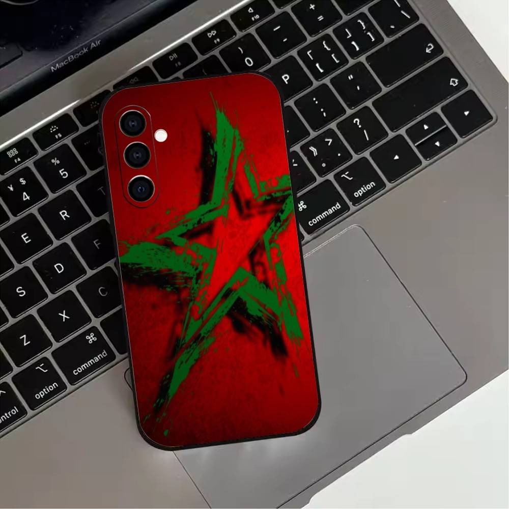 M-Марокко-12es Чехол для телефона с флагом Марокко для Samsung Galaxy A73, A72, A71, A70, A53, A52, A51, Мягкий силиконовый черный чехол