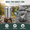 With Lid Outdoor Cooking Pot Steamer Function 304 Stainless Steel Canister  Hiking