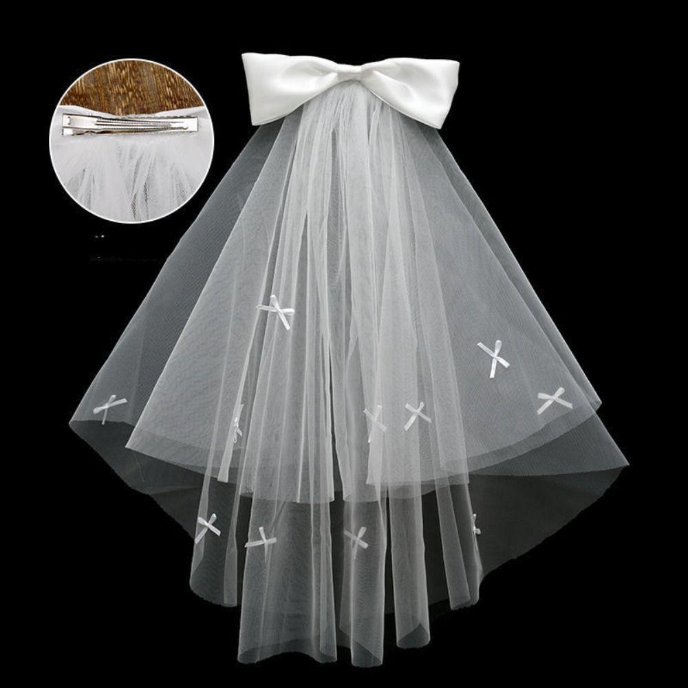 Flower Marry Veil Pearl Wedding Gauze Simple Bride Head Gauze Women