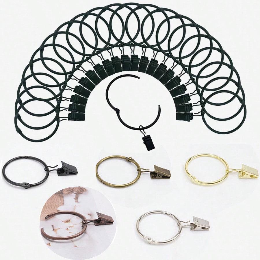 Кольца с клипсами Аксессуары для штор, Открывающиеся подвесные кольца с прочными клипсами для штор, штор для душа, крючки для римских штор