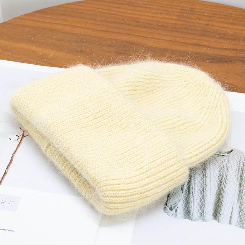 Winter Hat Korean Rabbit Hair Thick Pullover Hat Women Fashion Knitted Hat All Match Warm Knitted Hats