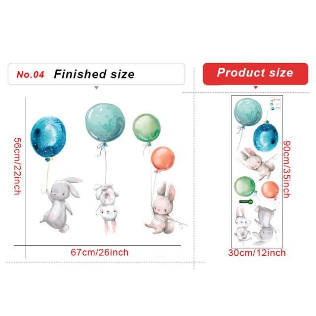 Милый Единорог Кролик Наклейки На Стены Детская Комната Детская Настенный Декор Наклейка Красивые Девушки Летающий Слон Мультфильм Наклейки Домашний Декор