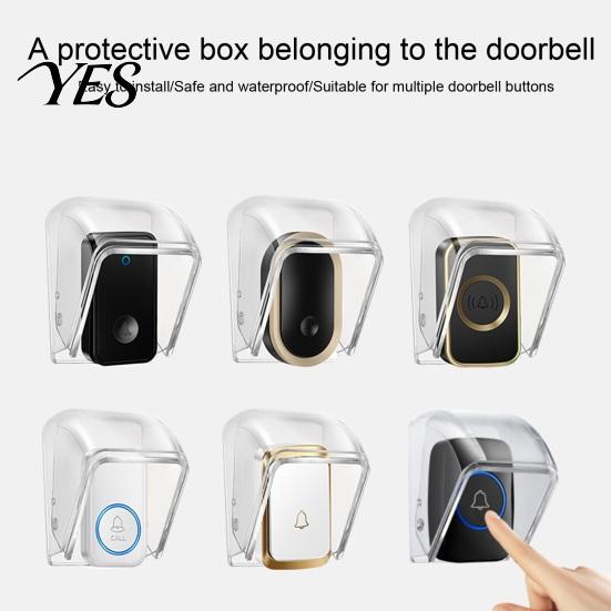 Outdoor Doorbell Shield Weatherproof Cover, Transparent Rain for Wireless PC Case Outdoor, Waterproof Protective Wall Mounted Bell Guard
