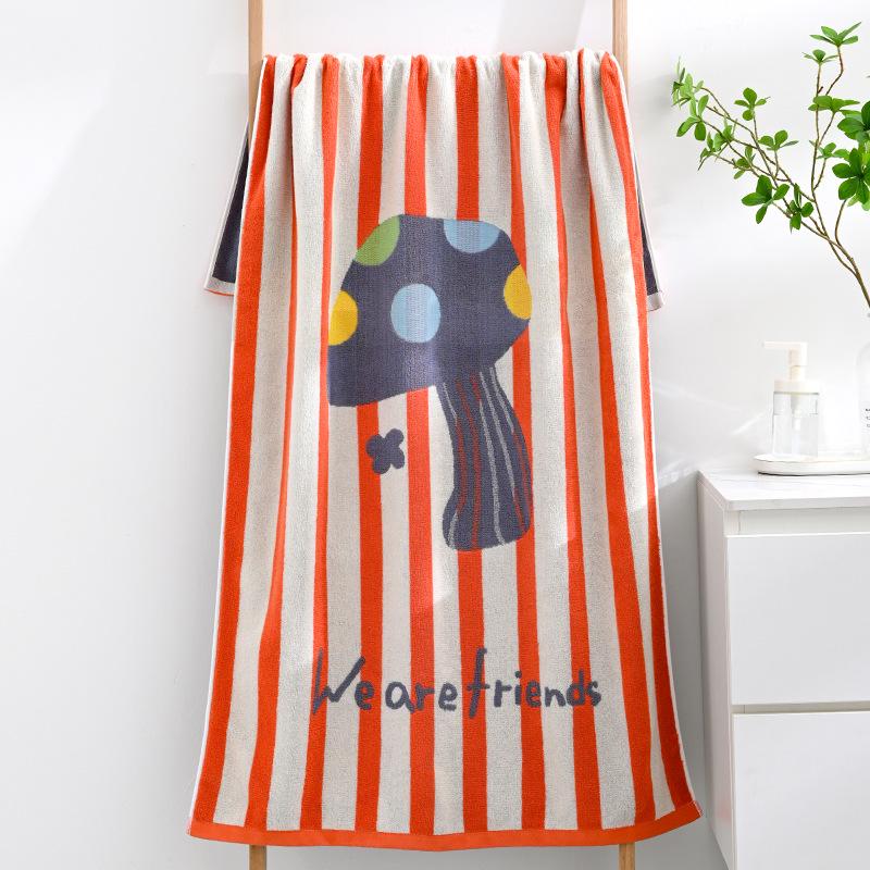 Luxury Yarn-Dyed Jacquard Cotton Bath Towel - Soft, Absorbent, Thick, and Large