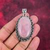 Rose Quartz Handmade Latest Design Jewelry Pendant, 925 Solid Sterling Silver Gemstone Pendant, Gift For Mother Day