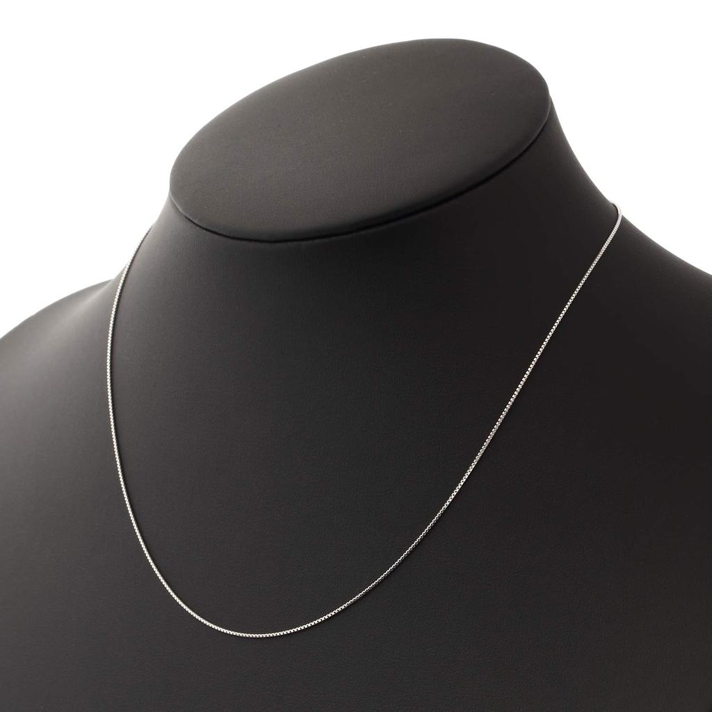 Ожерелье из белого золота K18WG с венецианской цепочкой, регулирующей ширину [Fairy Kallet] (Слайд 0,7мм 45см)