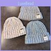 Knitted Beanie Hat For Women With English Letter Embroidery Winter Warmth Casual Style