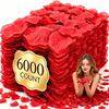 6000/500 шт. Искусственные лепестки роз, имитация шелка, лепестки красных роз для декора Дня святого Валентина, свадьбы, вечеринки, оптом